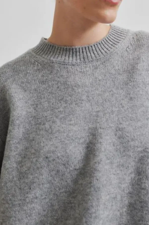 Alpha Knit O-Neck, grey melange Neuleet Ja Neuletakit|Uutuudet