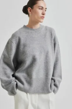 Alpha Knit O-Neck, grey melange Neuleet Ja Neuletakit|Uutuudet
