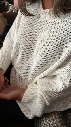 Sale - Pepper puuvillaneule, valkoinen Neuleet Ja Neuletakit