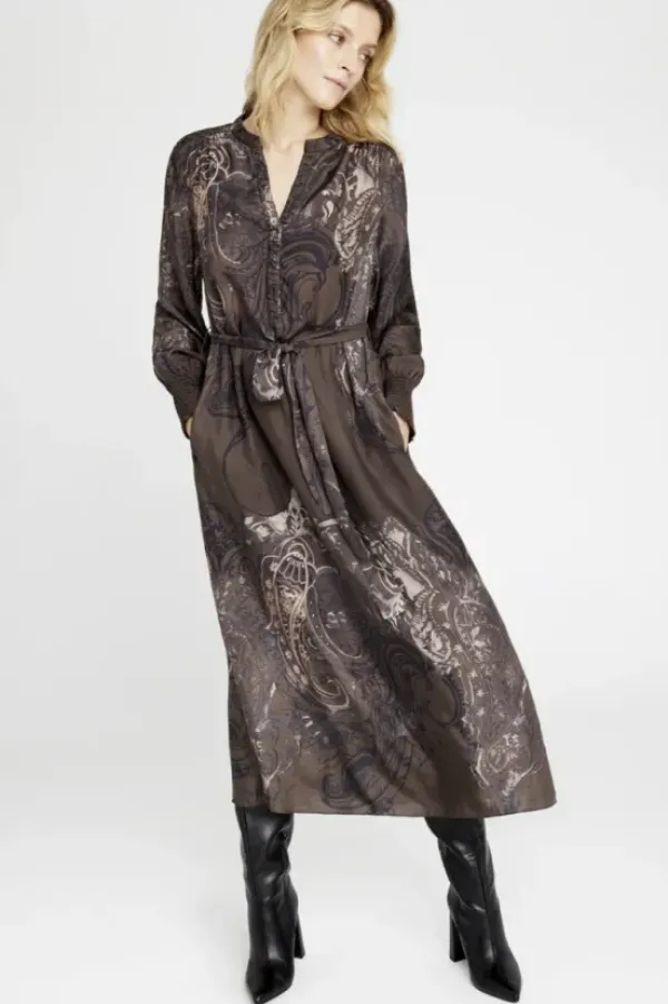 Best Anika midi+ mekko vyöllä, dark coffee Mekot Ja Hameet|Juhlavaatteet