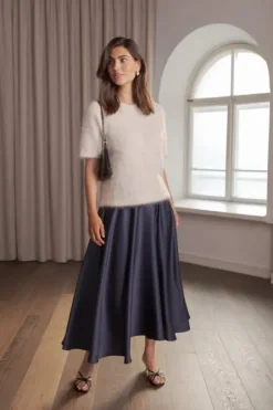 Clearance Ariel lyhythihainen neule, cream Neuleet Ja Neuletakit