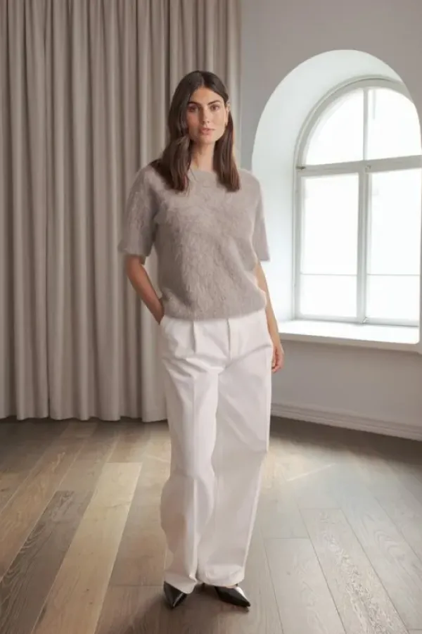 Online Ariel lyhythihainen neule, greige Neuleet Ja Neuletakit