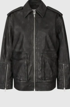 Auras Leather Jacket, black Ulkotakit Ja -Liivit|Uutuudet