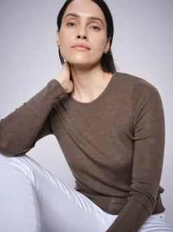 New Bouch pitkähih trikoopaita villaa, chocolate chip Paidat Ja Topit|Uutuudet