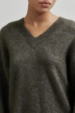 Hot Brook neule v-neck, chocolate chip Neuleet Ja Neuletakit