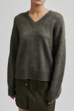 Hot Brook neule v-neck, chocolate chip Neuleet Ja Neuletakit