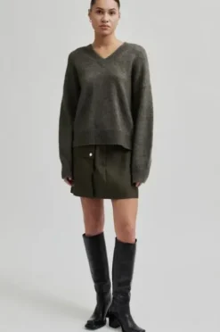 Hot Brook neule v-neck, chocolate chip Neuleet Ja Neuletakit