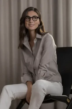 Best Camilla puuvillakauluspaita, greige Paidat Ja Topit|Uutuudet