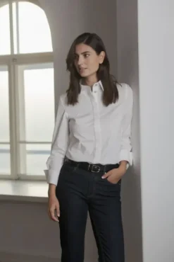 Discount Camilla puuvillakauluspaita, white Paidat Ja Topit|Uutuudet