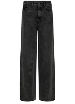 - VikaCC Long Wide Seam Jeans, black Farkut Ja Housut