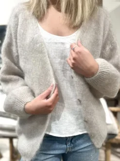 Hot Cornelia mohairneuletakki, beige Neuleet Ja Neuletakit