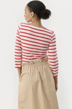 Clearance Emel t-paita, bittersweet and white stripe Paidat Ja Topit|Uutuudet