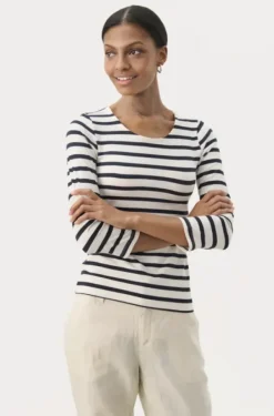 Sale Emel t-paita, navy and white stripe Paidat Ja Topit|Uutuudet
