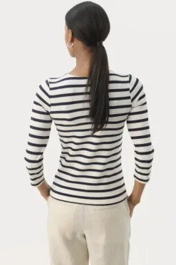 Sale Emel t-paita, navy and white stripe Paidat Ja Topit|Uutuudet