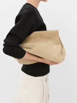 Best - Clay Clutch mokkanahkaa, sand Laukut
