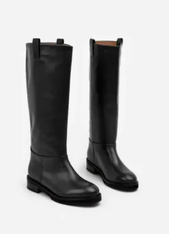 Online - Frances saappaat nahkaa, musta Saappaat Ja Nilkkurit