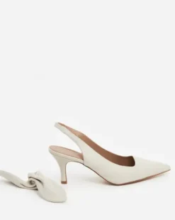 Clearance - Franchesca Bow korkokengät, creme Korkokengät Ja Ballerinat