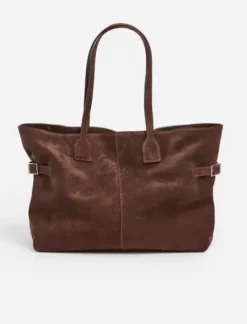 Online - Lesley tote bag, suede chocolate Laukut|Janinan Suosikit