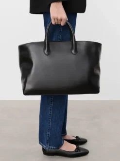 Discount - Lola tote bag leather, black Laukut