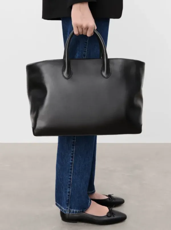 Discount - Lola tote bag leather, black Laukut