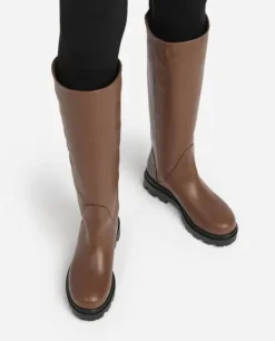 Outlet - Luna pitkät nahkasaappaat, caramel Saappaat Ja Nilkkurit