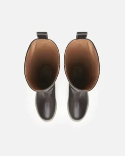 Best - Luna pitkät nahkasaappaat, tummanruskeat Saappaat Ja Nilkkurit