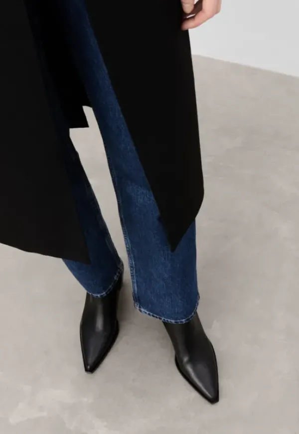 Outlet - Sandra nilkkurit nahkaa, musta Saappaat Ja Nilkkurit