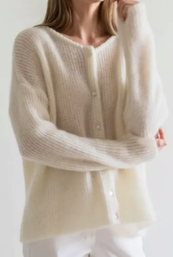 New Gauhar - Mohair neuletakki, white Neuleet Ja Neuletakit