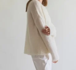 New Gauhar - Mohair neuletakki, white Neuleet Ja Neuletakit