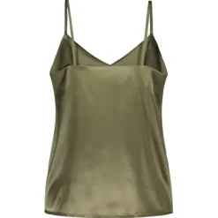 Outlet Gauhar - silkkitoppi v-neck, green Paidat Ja Topit|Juhlavaatteet