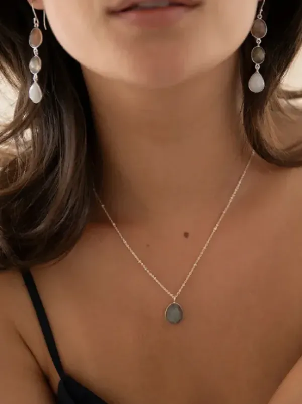 Hot Granted Peach Moonstone Labradorite Moonstone SP korvakorut Korvakorut