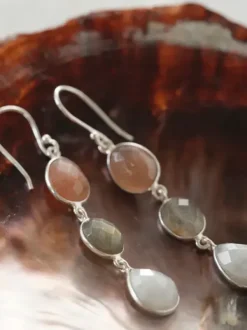 Hot Granted Peach Moonstone Labradorite Moonstone SP korvakorut Korvakorut