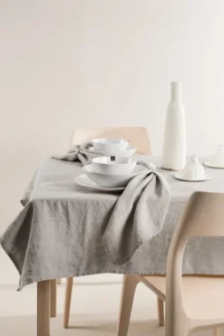 Sale -pellavapöytäliina, tuhka Keittiötekstiilit