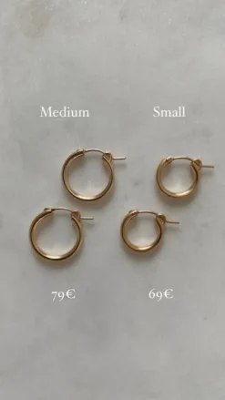 Best - Vienna hoops korvakorut M, kulta Joyem