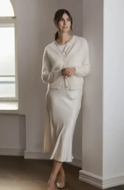 Outlet Karla cashmere neuletakki, cream Neuleet Ja Neuletakit|Juhlavaatteet