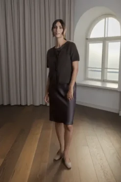 Hot Karlia lyhythih cashmere neuletakki, dark chocolate Neuleet Ja Neuletakit|Juhlavaatteet