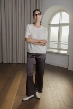 New Karlie* lyhythihainen cashmere neule, cream Neuleet Ja Neuletakit|Juhlavaatteet