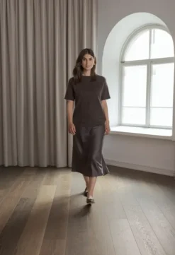 Karlie* lyhythihainen cashmere neule, dark chocolate Neuleet Ja Neuletakit|Juhlavaatteet