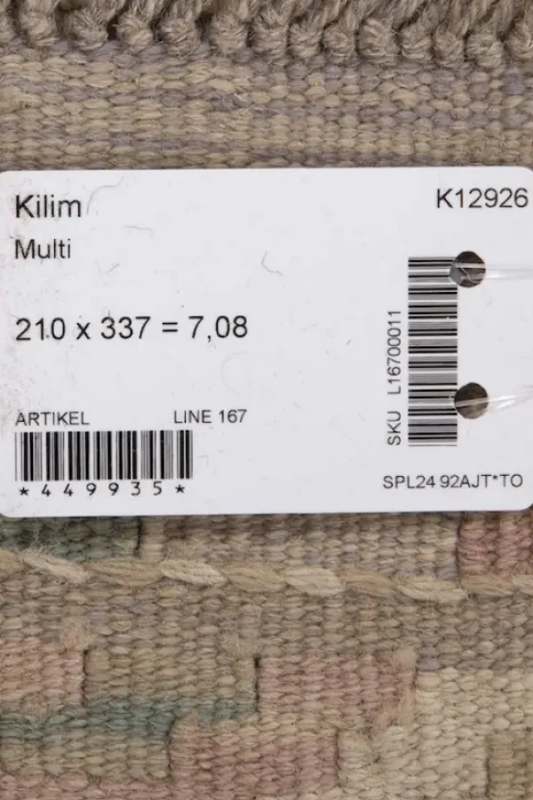 Hot Kelim matto, multi custom #618 / 210x337cm Matot