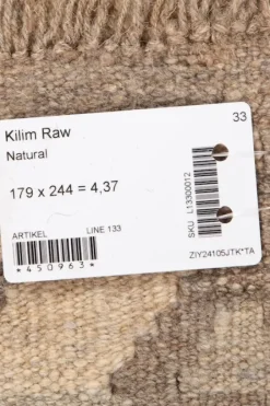 Outlet Kelim matto, natural #614 / 179 x 244 cm Matot