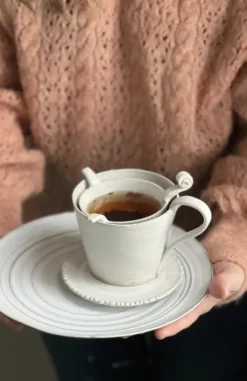 Outlet Keraaminen teesihti in mukiin, valkoinen Astiat