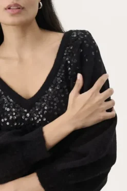 Outlet Malan neule, black Neuleet Ja Neuletakit|Juhlavaatteet