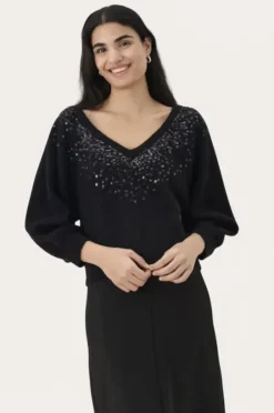 Outlet Malan neule, black Neuleet Ja Neuletakit|Juhlavaatteet