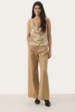 Malikka toppi, gold Paidat Ja Topit|Juhlavaatteet