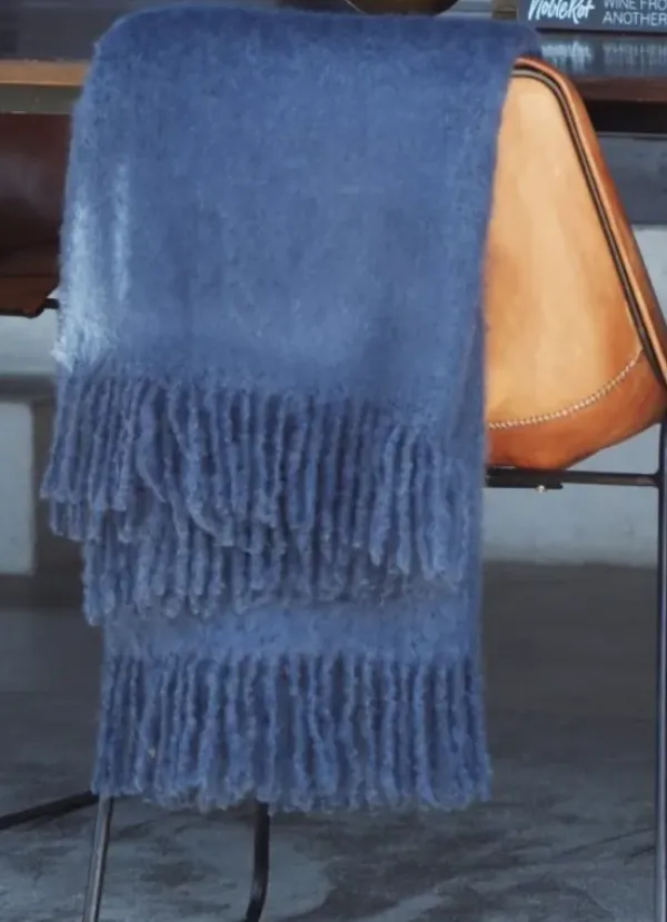 Hot Mohair torkkupeitto, Denim Blue Torkkupeitot