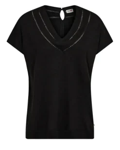 Online - Coel v-neck t-paita, black Paidat Ja Topit