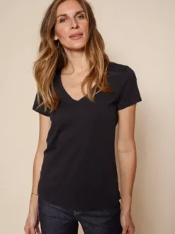 Best - Arden t-paita V-kaulus, musta Paidat Ja Topit