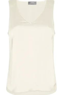 New - Astrid v-neck silkkitoppi, ecru Paidat Ja Topit|Juhlavaatteet