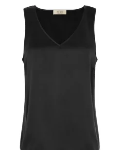New - Astrid v-neck silkkitoppi, black Paidat Ja Topit|Juhlavaatteet