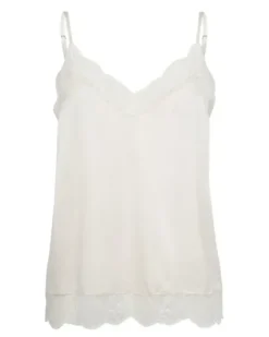 Discount - Ditte Silk Lace Singlet, ecru Paidat Ja Topit
